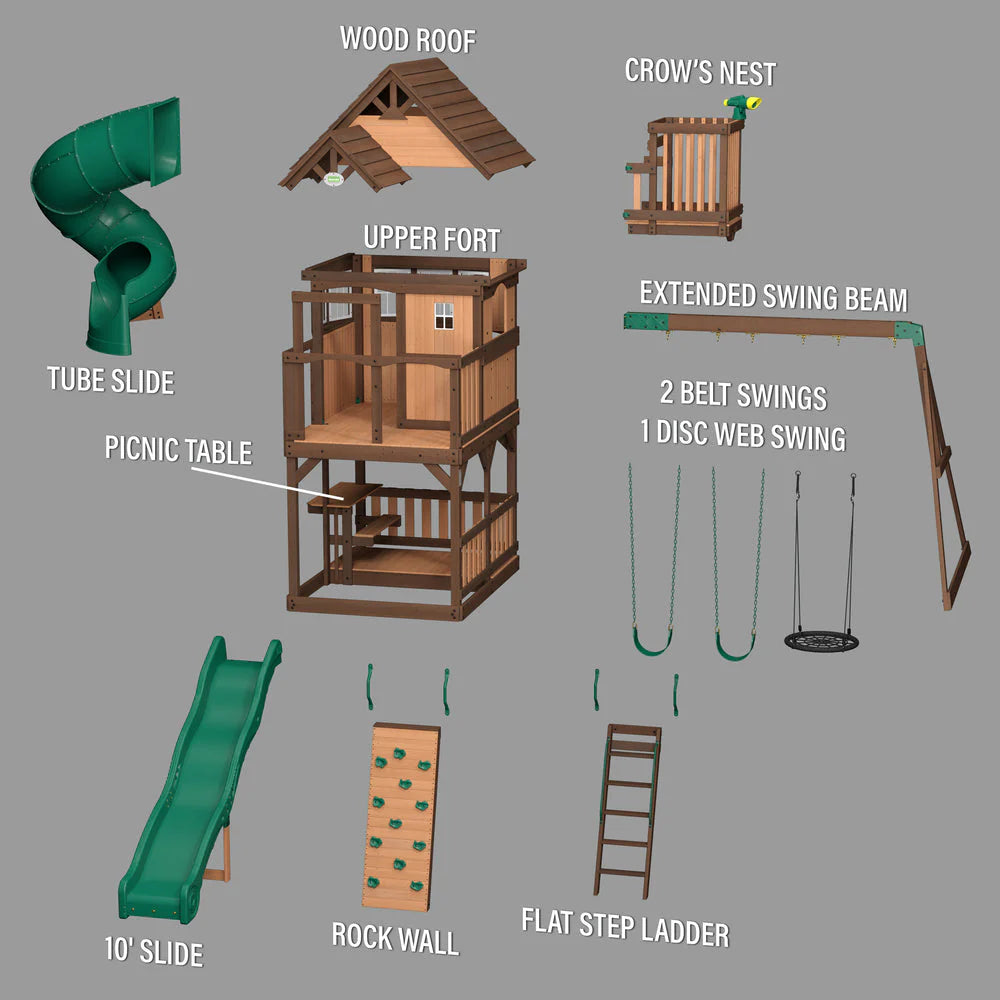 Skyfort Cedar Swing Set With Tube