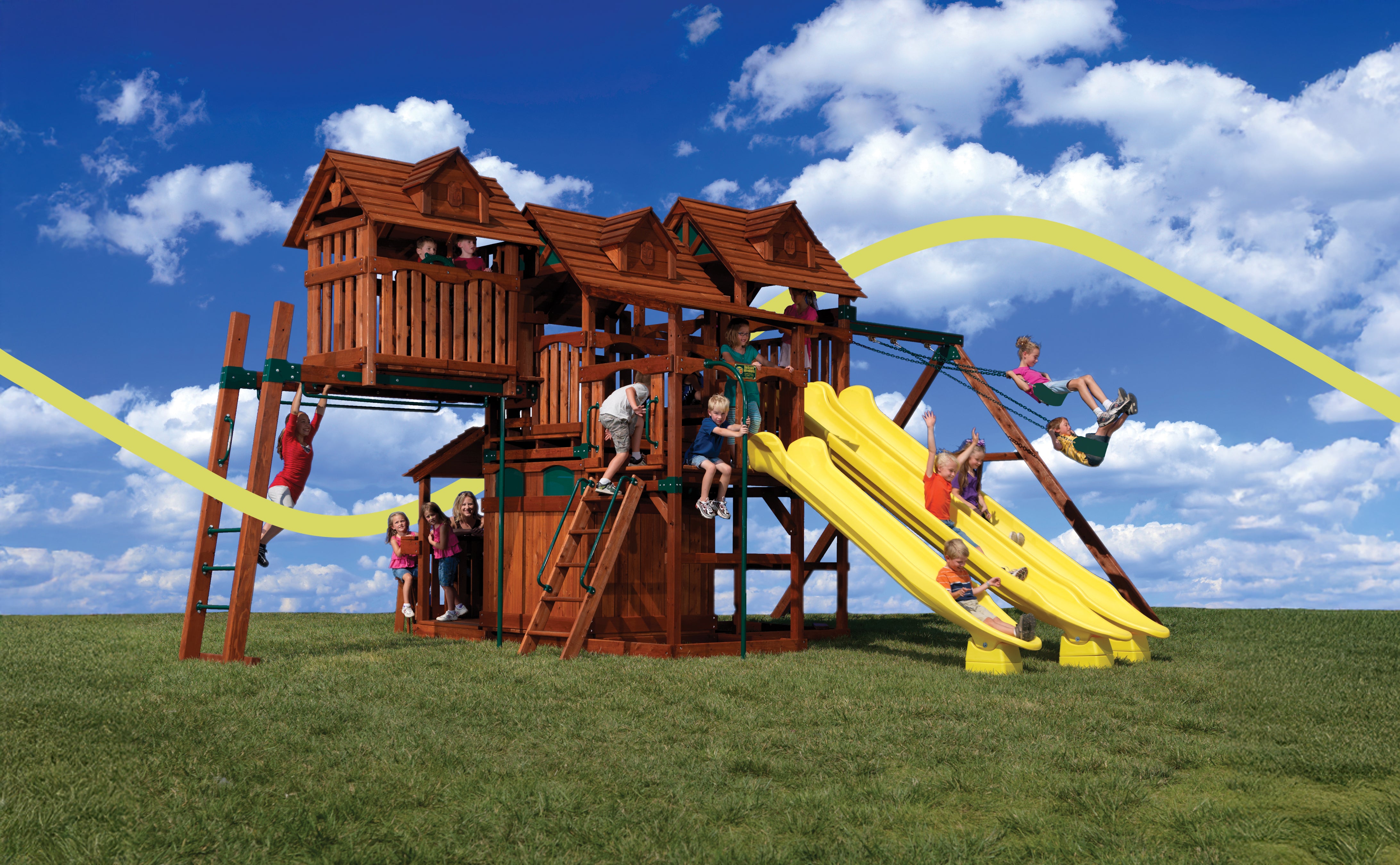Skyfort II Cedar Swing Set – Woodlit Swing Sets
