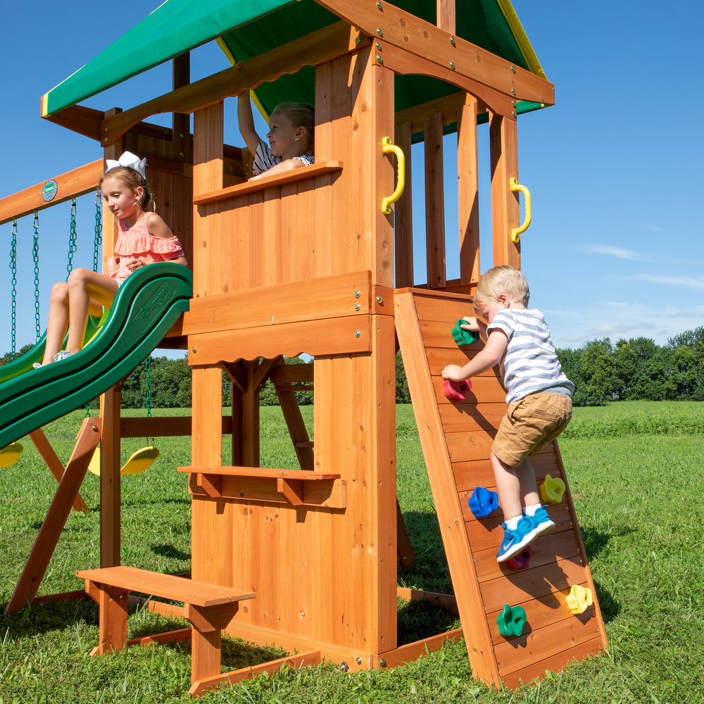 Oakmont cedar wooden swing hot sale set