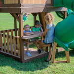 skyfort wooden swing set with tube