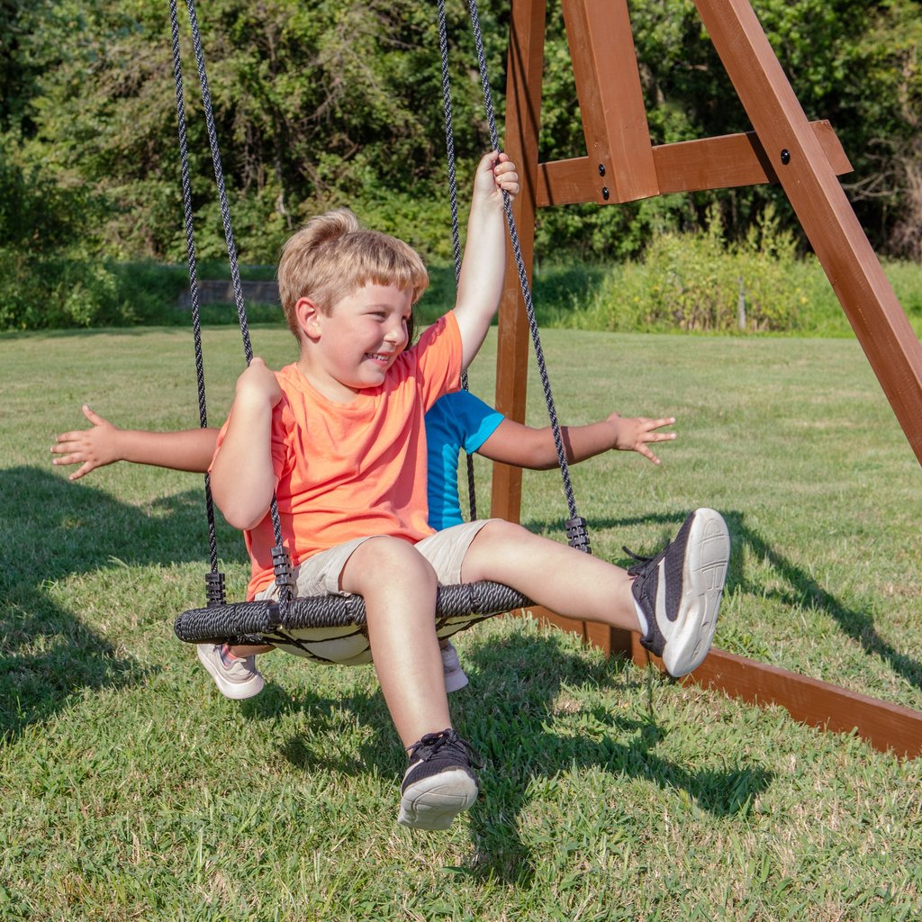 skyfort wooden swing set with tube