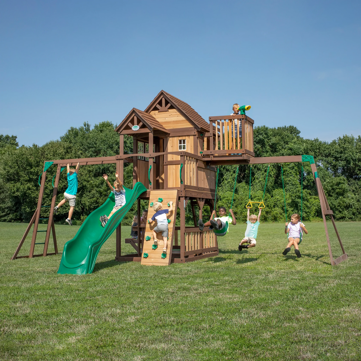Skyfort II Cedar Swing Set: the places the safety standard checks