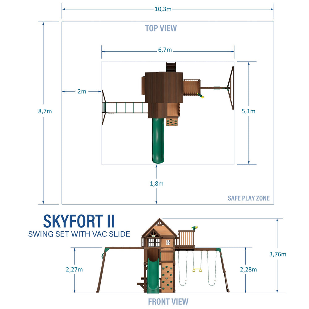 Aire de jeux en cèdre Skyfort II 
